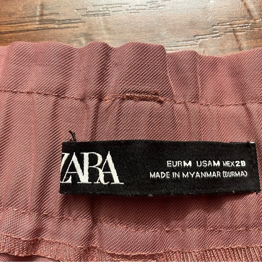 Zara Blush Pink Paper bag Pants - Picture 2 of 9